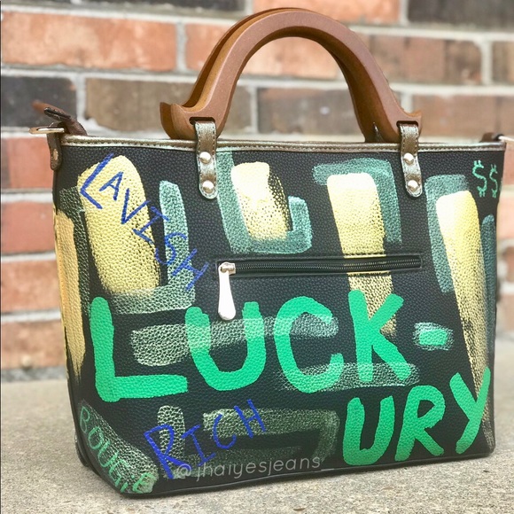 Custom Hand painted Handbag AND Matching Wallet - Picture 4 of 7
